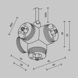 Х-образный вертикальный коннектор для системы с вводом питания Maytoni   CA019L4C-P-B