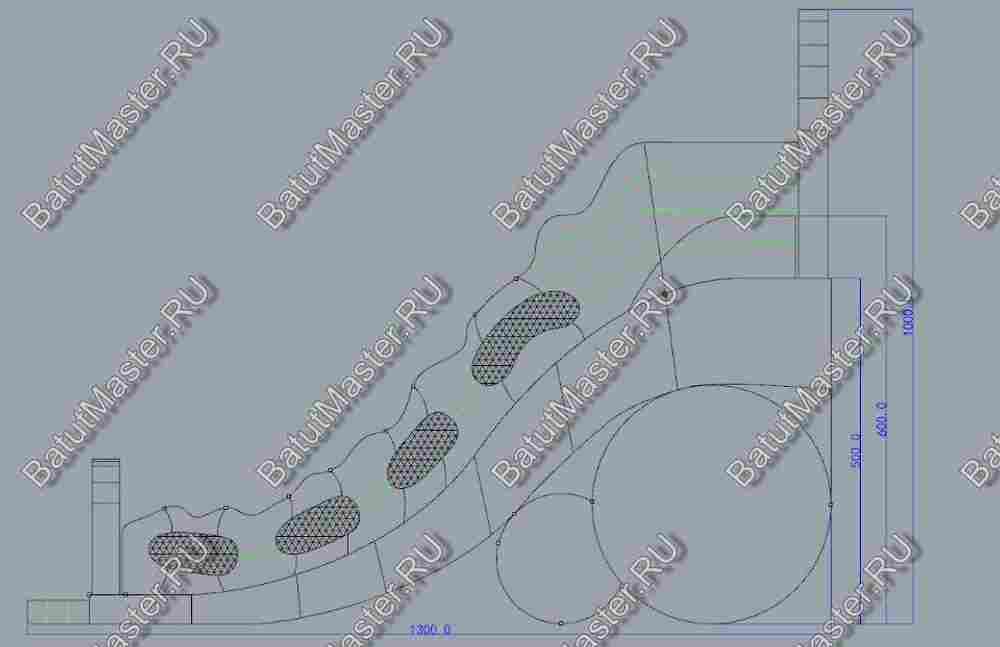 Коммерческий батут-горка "Царь зверей-2"