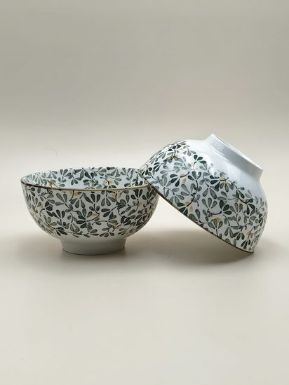 Тарелка для супа 15х7,8 см. "Япония" зеленый декор