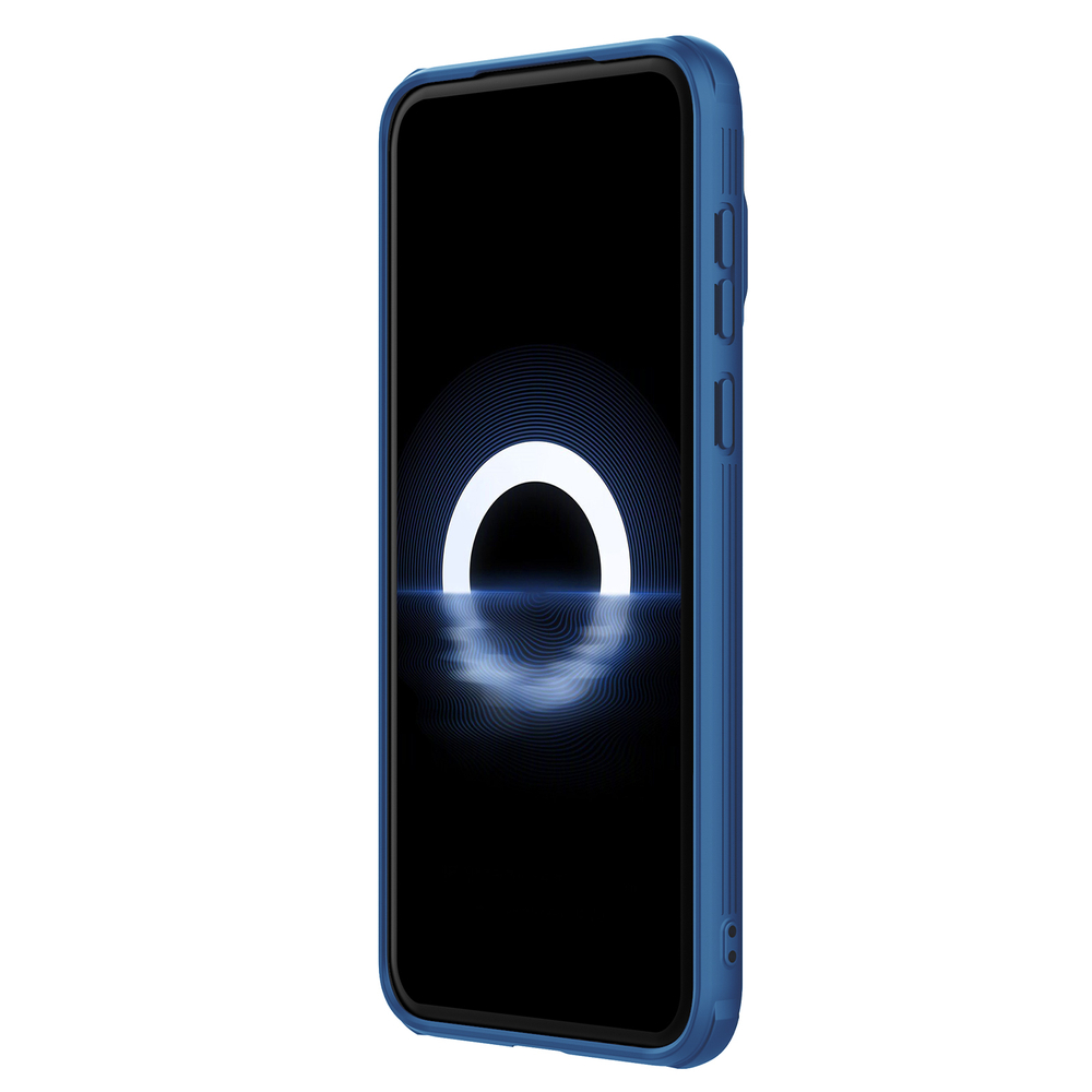Чехол синего цвета от Nillkin с металлической откидной крышкой для камеры на Huawei Pura 70, серия CamShield Prop Case