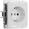 Розетка Werkel с заземлением и шторками белый акрил W1171141 4690389197321