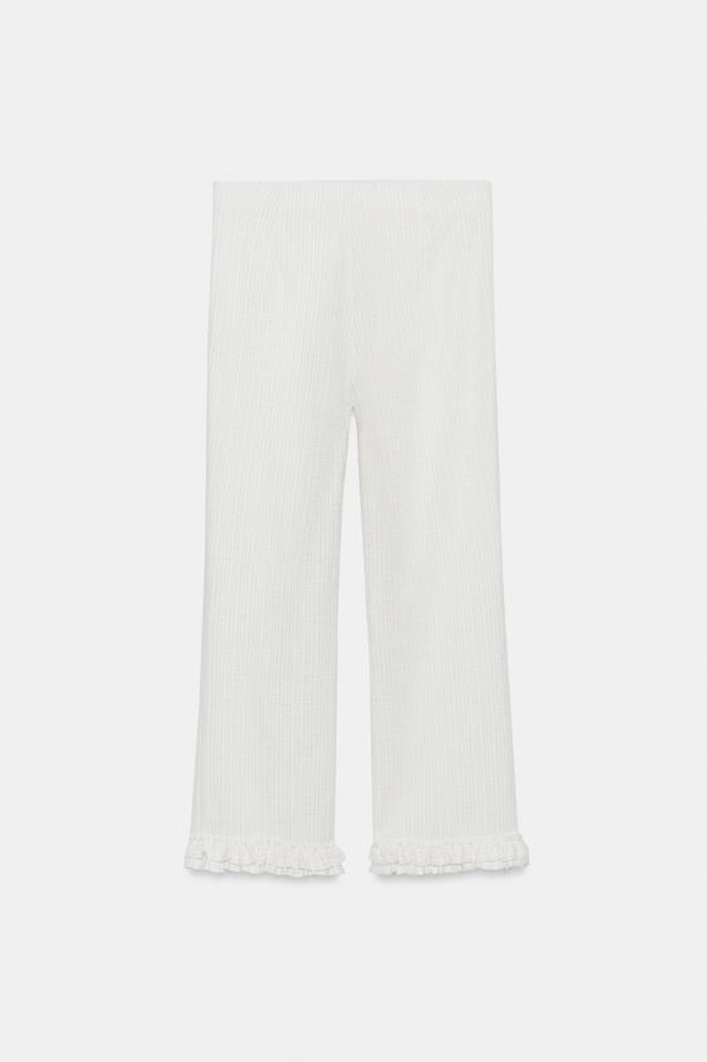 ZARA БРЮКИ MINI FLARE С ВОЛАНАМИ, ЭКРЮ