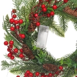 Венок новогодний с подсветкой «Новогодние ягоды» 40 см