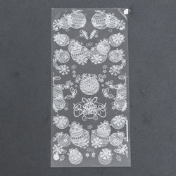 Пакет фасовочный БОПП, с донной складкой, "Новогодние шары" 9*19 см, 10 шт