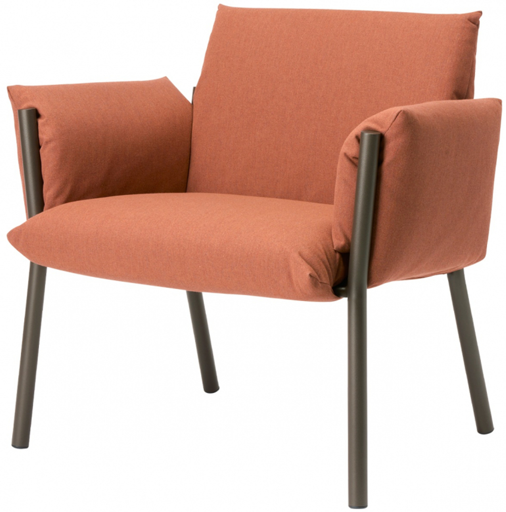 Кресло лаунж металлическое c подушками Scab Design Brezza Lounge, мокко, розовый