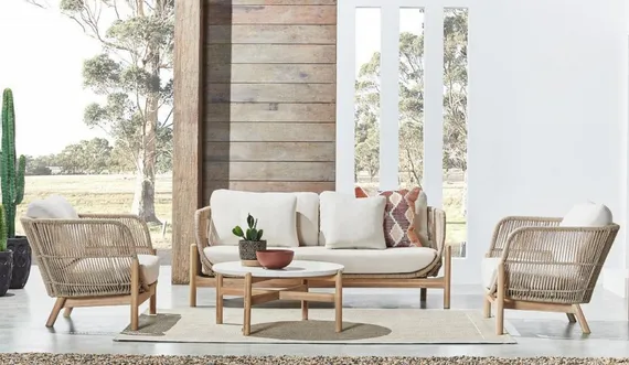 Двухместный плетеный диван Talara из массива акации