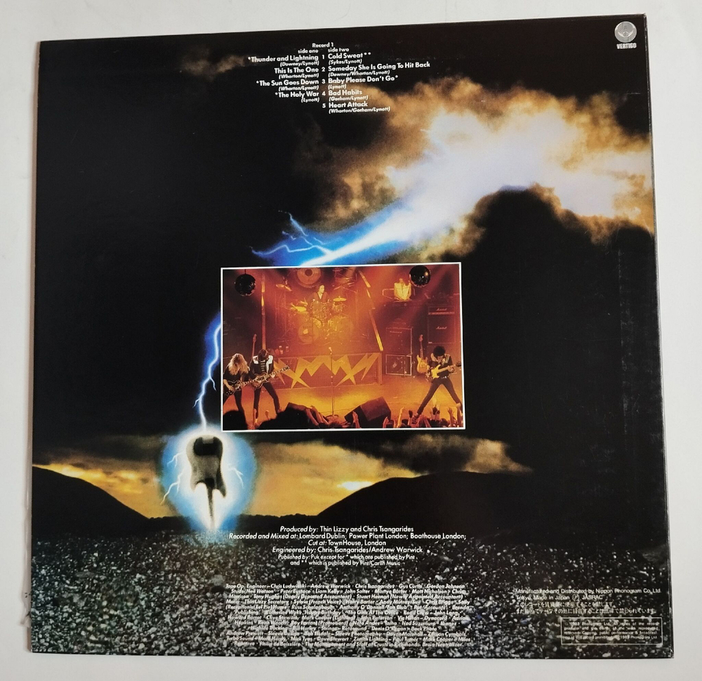 Винтажная виниловая пластинка LP Thin Lizzy Thunder And Lightning (Japan 1983) (No Obi)