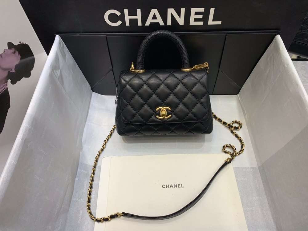 Chane1 Coco Handle Bag 19 cm