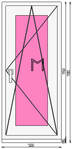 Пластиковое окно 1150 х 500 ТермА Эко + Москитная сетка