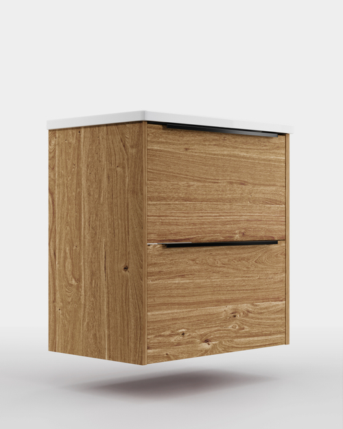 Тумба с раковиной La Fenice Nota 60 см FNC-01-NOT-DKK-60-2 канзас коричневый