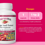 Natural Factors, GrapeSeedRich, экстракт виноградных косточек, 100 мг, 60 вегетарианских капсул