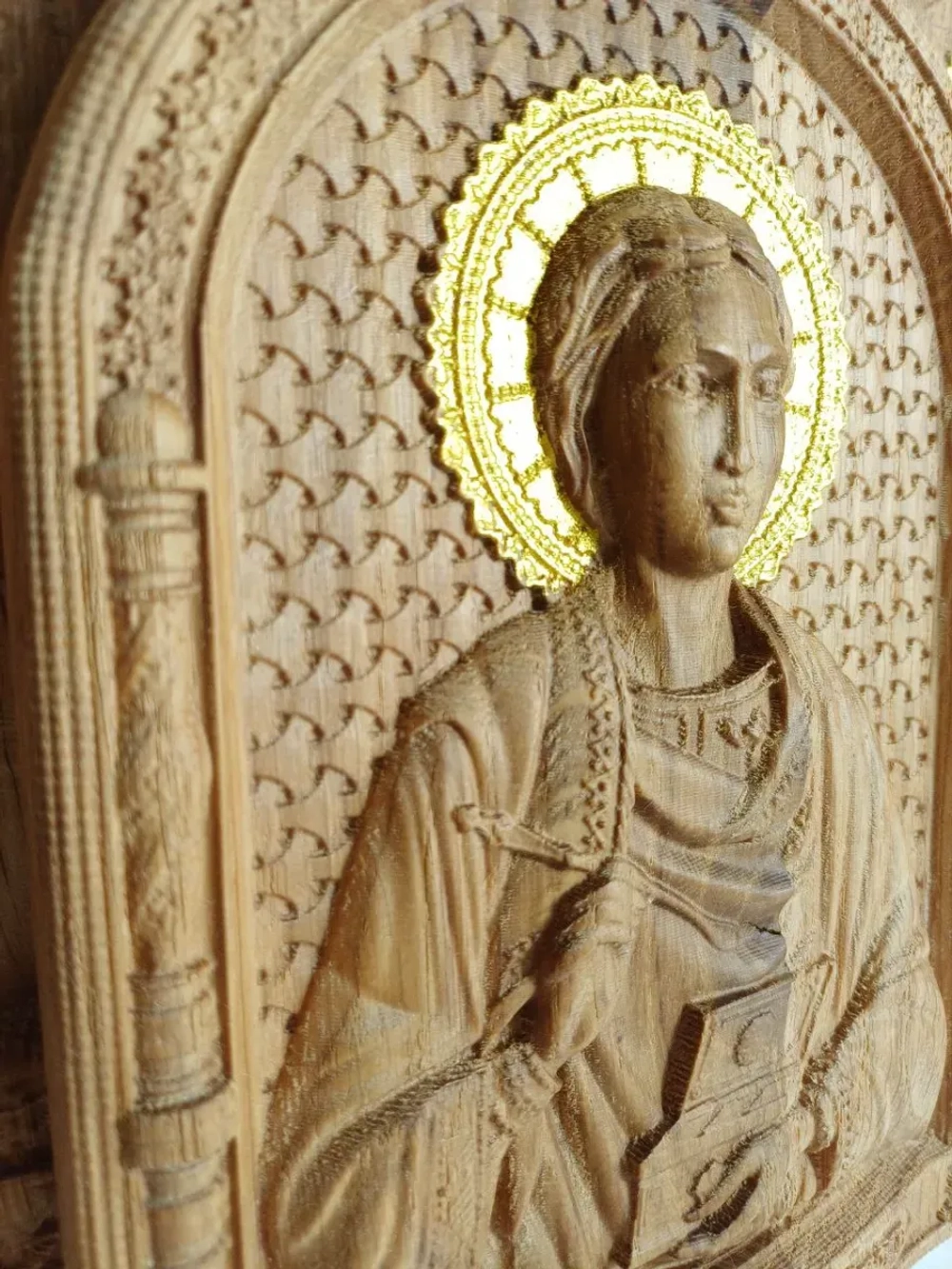 Освященная Икона Пантелеймона Целителя 14х19 см из дуба