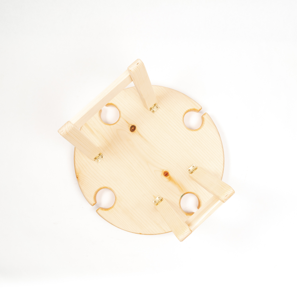 Винный столик со складывающимися ножками из кедра и с эпоксидной смолой. VN11