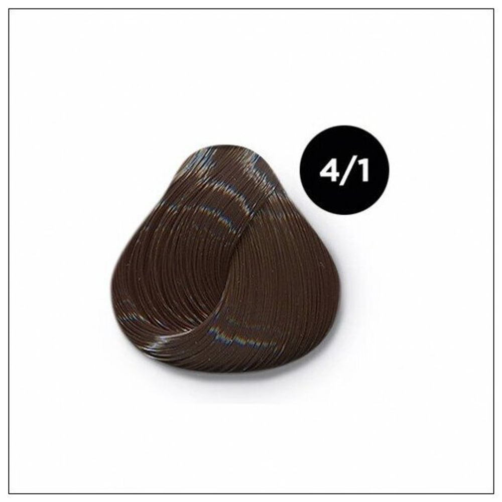 OLLIN SILK TOUCH 4/1 шатен пепельный 60мл Безаммиачный стойкий краситель для волос