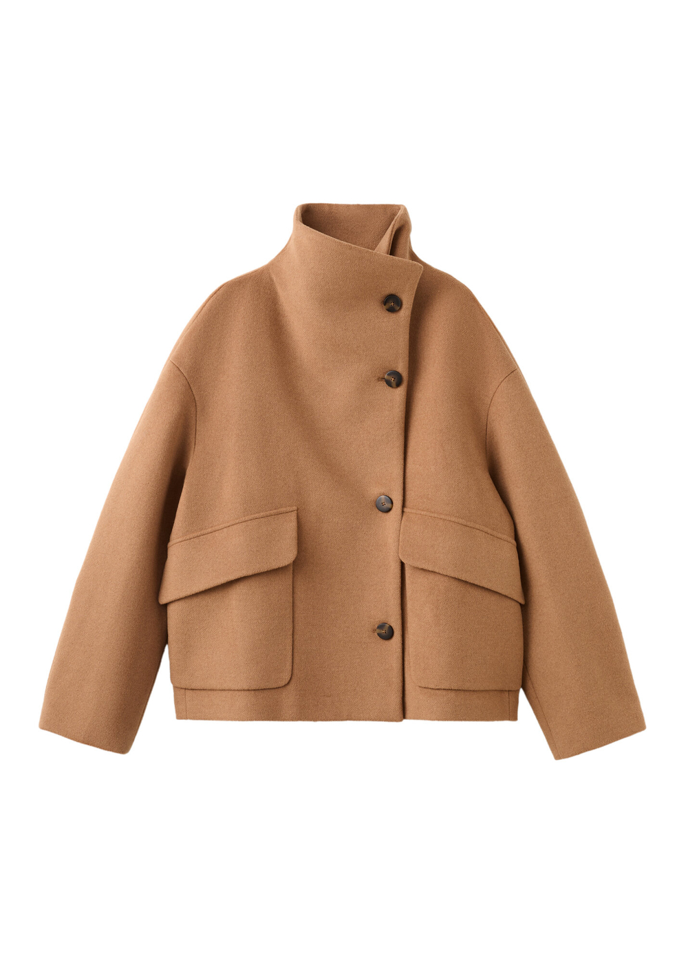 Пальто из шерстяной смеси с воротником-стойкой