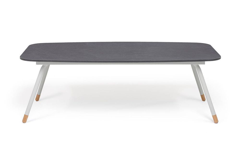 "Верона" журнальный стол из HPL 120х65, H40, каркас светло-серый (RA L7035) муар, цвет столешницы "серый гранит"