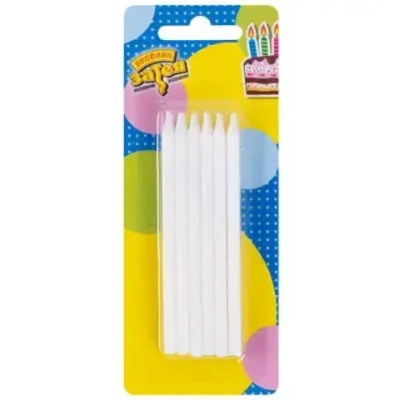 Свечи для торта Белые 10см 12шт