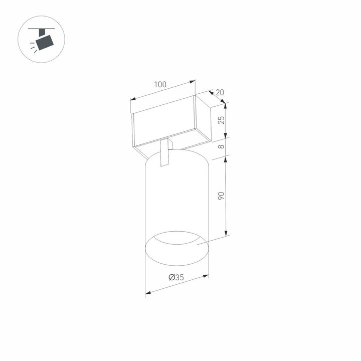 Трековый светодиодный светильник Arlight Mag-Spot-25-R90-9W Day4000 046300