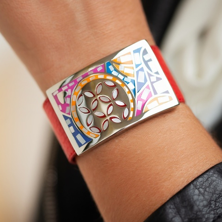 Браслет Fiore Luna на кожаном красном ремешке CB01743-1 M