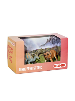 Фигурка KONIK набор динозавров: тираннозавр, трицератопс, паразауролоф