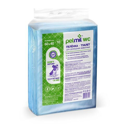 Медмил Petmil WC подстилка для кошек и собак гелевая одноразовая 60*40 см (упак 10 шт)