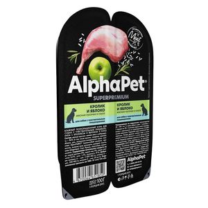 Влажный корм AlphaPet Superpremium для собак с чувствительным пищеварением «Кролик и яблоко мясные кусочки в соусе» Влажный корм AlphaPet Superpremium для собак с чувствительным пищеварением «Кролик и яблоко мясные кусочки в соусе»