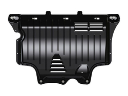 Защита картера двигателя, КПП (1,8 мм, сталь) для Skoda Kodiaq 2017-2023 (V = 1.4TSI; 2.0 TSI; 2.0TDI), Volkswagen Tiguan 2016-2024 (V = 1.4; 2.0 MT/AT; 2.0TD AT), Audi Q3 2019- (V = 1.4 AT FWD), Volkswagen Taos 2021- (V = 1.4) Sheriff.02.3492 V1