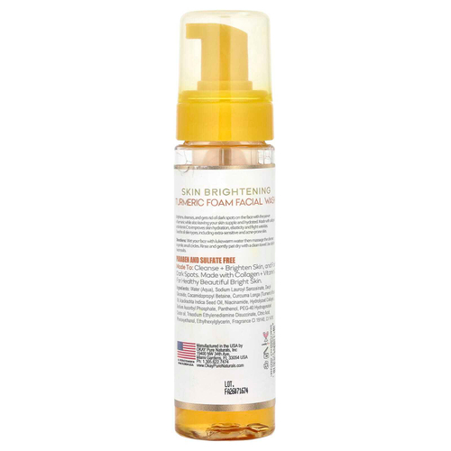Okay Pure Naturals, Осветление кожи, пенка для умывания, куркума, 221 мл (7,5 унции)