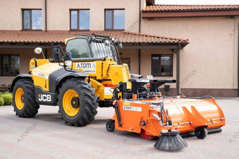 Щетка дорожная на погрузчик, с прибордюрной щеткой - AТOM 2500