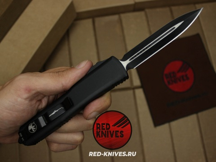 Нож Microtech Ultratech D/E A+++ - черная рукоять, кинжальный черный клинок RK/Н88