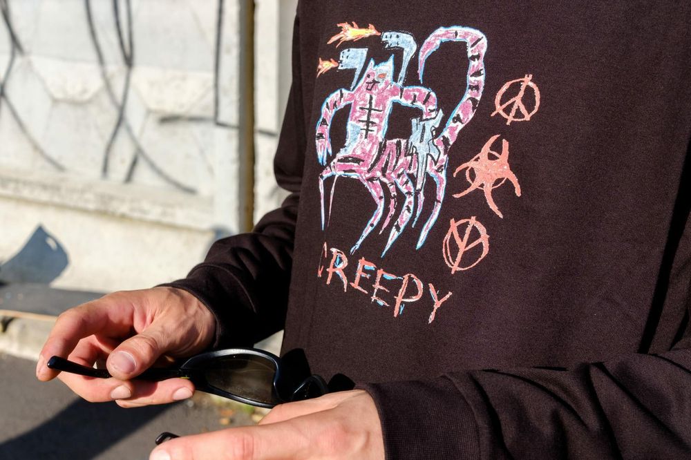 Лонгслив Creepy Clothing Технокошка черный