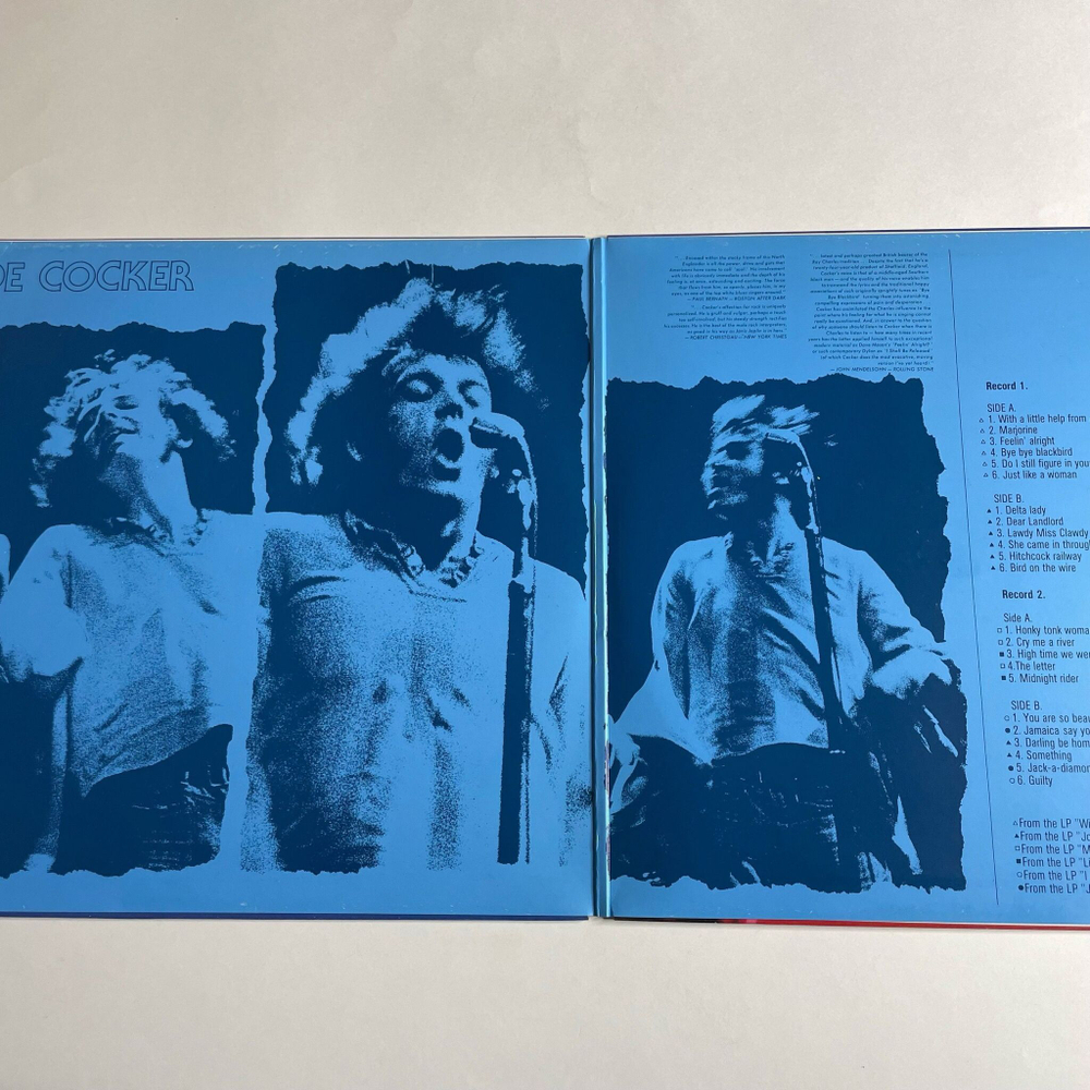Винтажная виниловая пластинка LP Joe Cocker With A Little Help From My Friends (His 23 Best Songs) (France 1976)