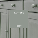 Шкаф витрина 90х39х192, Лена, распашной двухдверный стеклянный для посуды, буфет для кухни, массив сосны, зеленый эвкалипт, Dipriz