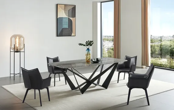 Обеденный стол Stellmar 200х100 см, серый мрамор