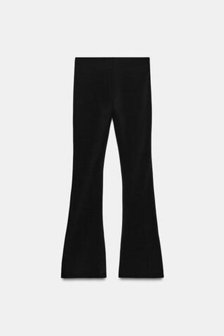 ZARA РАСКЛЕШЕННЫЕ БРЮКИ С ЗАКЛЕПКАМИ, ЧЕРНЫЙ