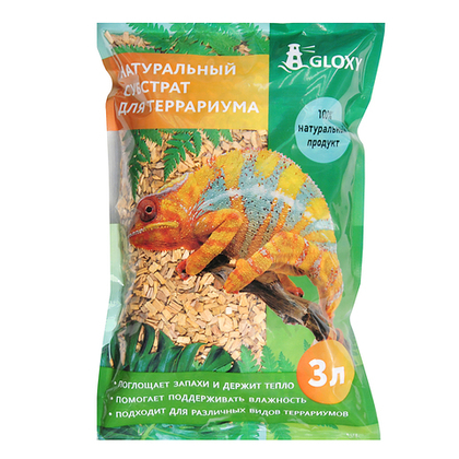 GLOXY Натуральный субстрат для террариума "Щепа дуба", 3л