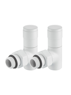 Набор дизайн-вентилей Royal Thermo PIANO, угловой (белый) 1/2"