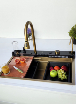 Многофункциональная кухонная мойка из нержавеющей стали BZ9951JS цвета Золотой