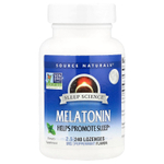 Source Naturals, Мелатонин, перечная мята, 2,5 мг, 240 пастилок