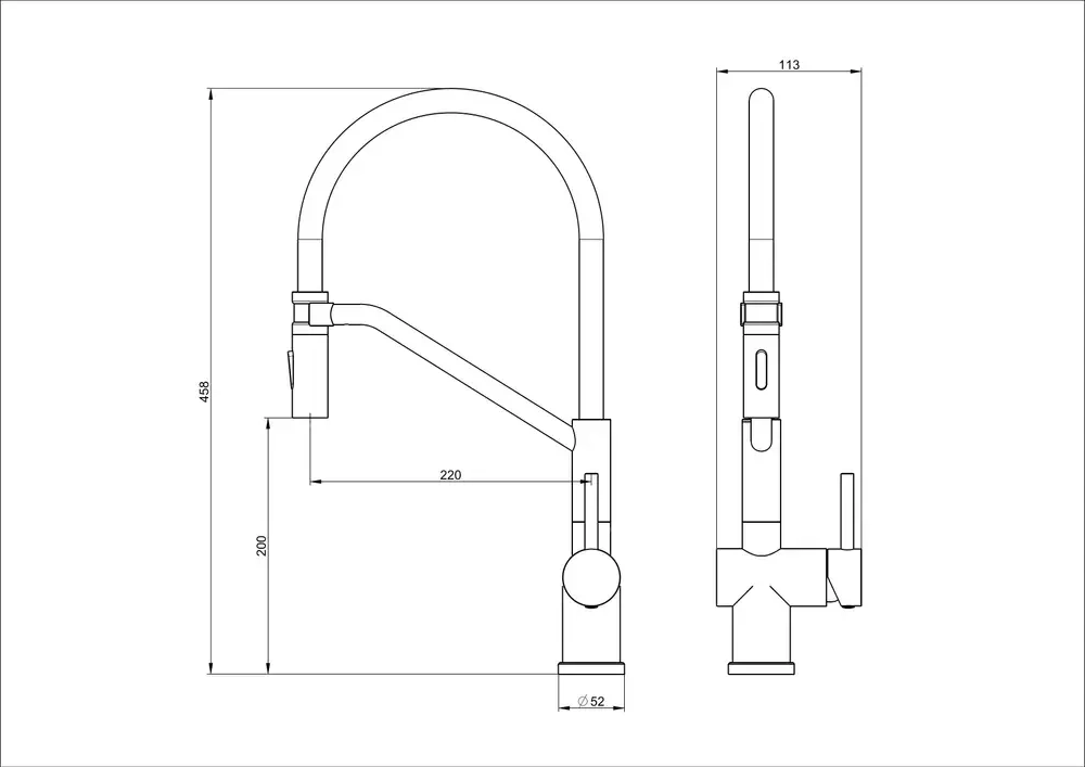 Смеситель для кухни с гибким изливом VATTENDORF VF-0011-CR