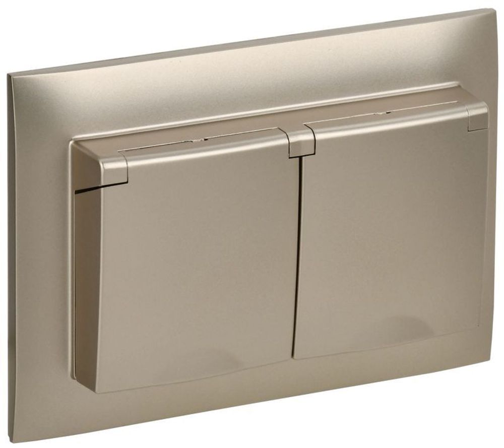 Розетка 2-м SKANDY 16А IP44 с крышкой в сборе SK-R12Sh шампань IEK SK-R26-16-44-K37-F Розетка 2-м SKANDY 16А IP44 с крышкой в сборе SK-R12Sh шампань IEK SK-R26-16-44-K37-F