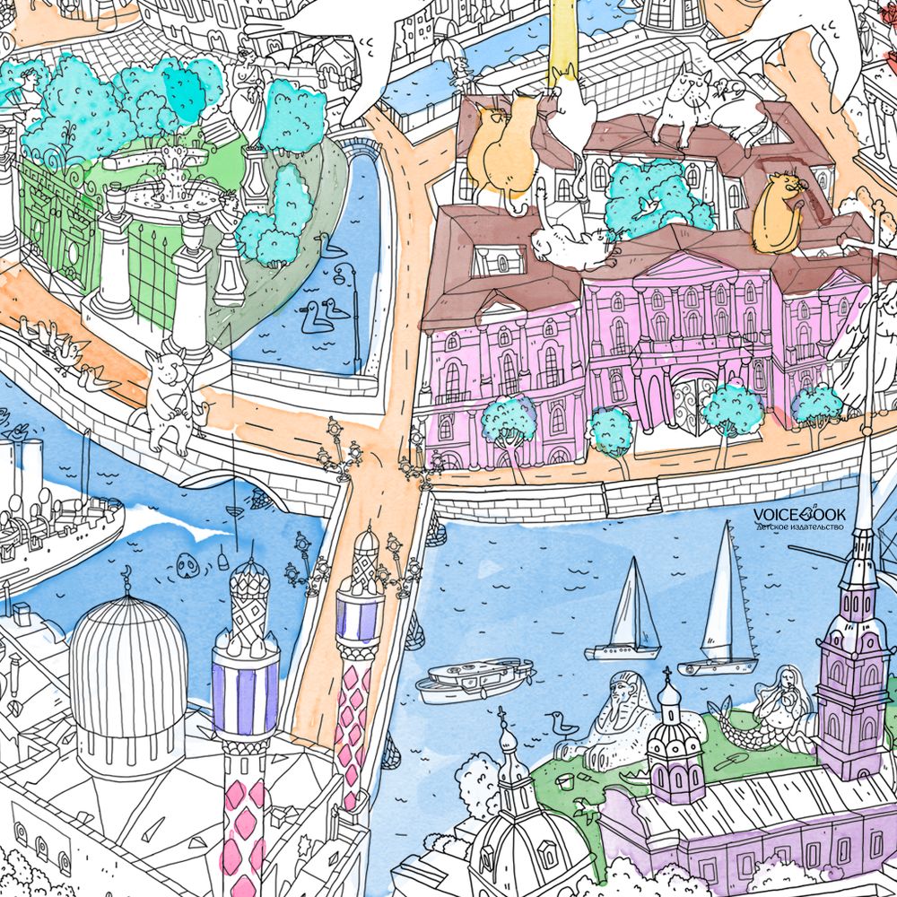 «Санкт-Петербург», гигантская раскраска-плакат в подарочной картонной коробке