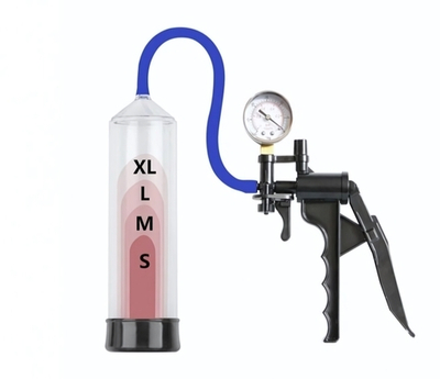 Вакуумная помпа для мужчин с монометром (Цвет: Прозрачный)