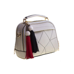 Средняя стильная летняя женская повседневная сумочка белого цвета из экокожи Dublecity 9078 White