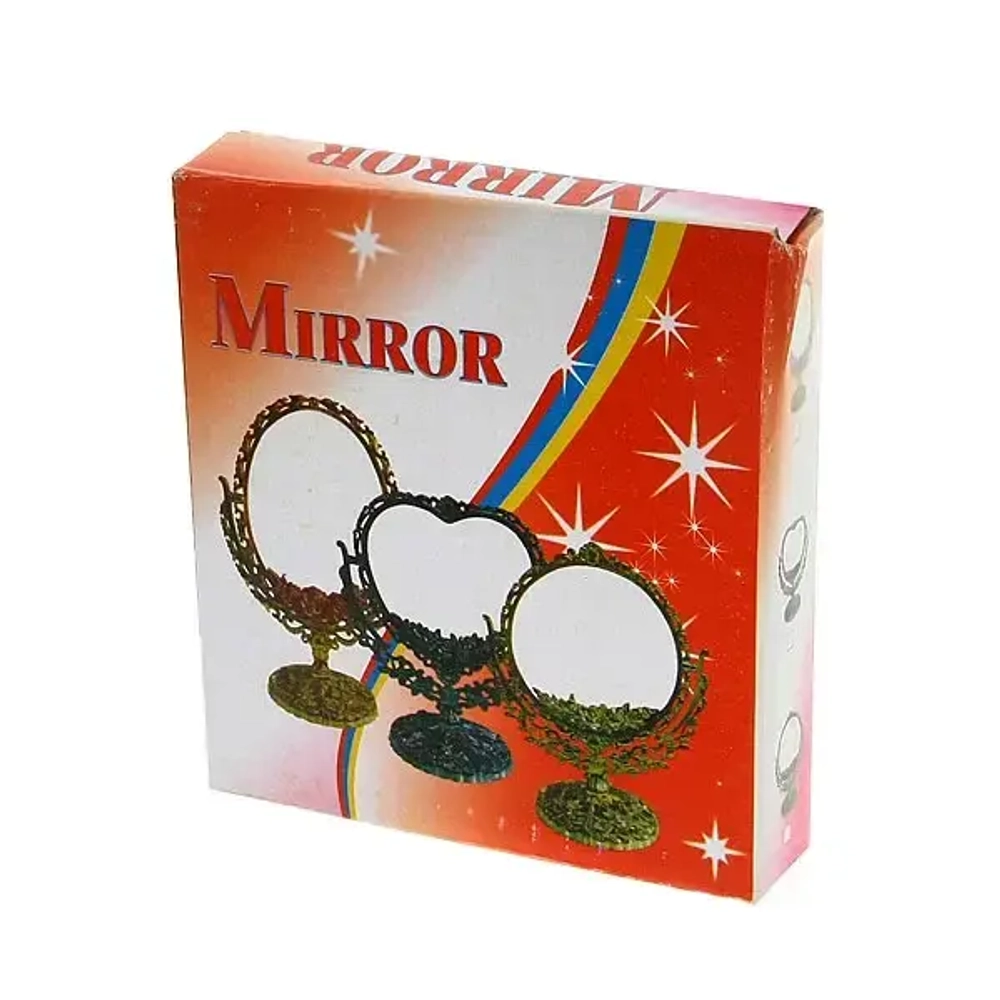 Зеркало настольное в пластиковой оправе «Версаль - Овал», цвет золото, двухстороннее, 20см