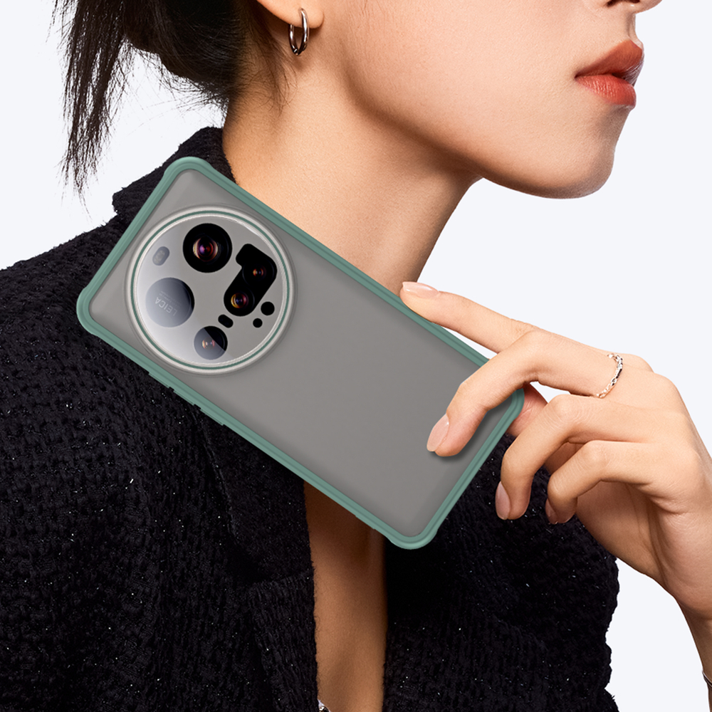 Защитный чехол с зелеными рамками для Xiaomi 15 Ultra, задняя крышка тонированная прозрачная