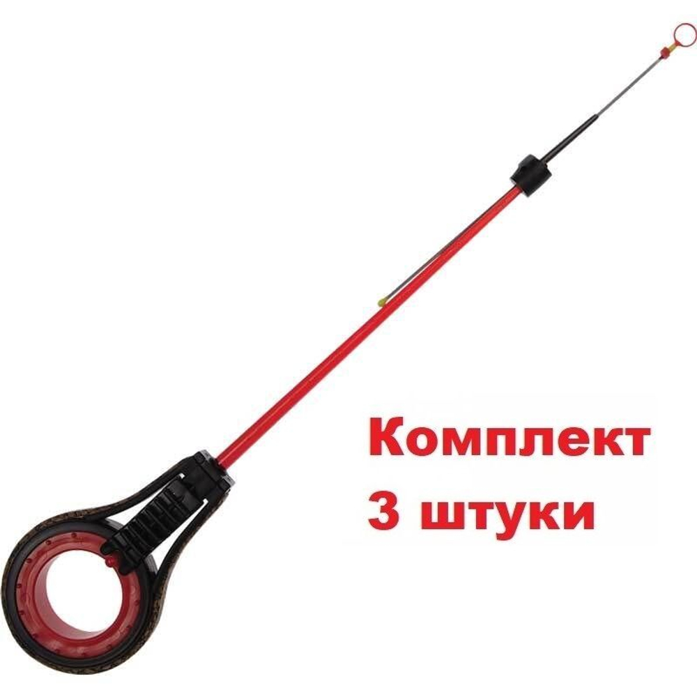Удочка для зимней рыбалки ПИРС безосевая "Спорт" черно-красная, (упк. 5шт.) (удочка зимняя)