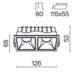 Встраиваемый светильник Альфа / Alfa LED 20 Вт 3000 К 36° Technical dl043-02-10w3k-sq-wb