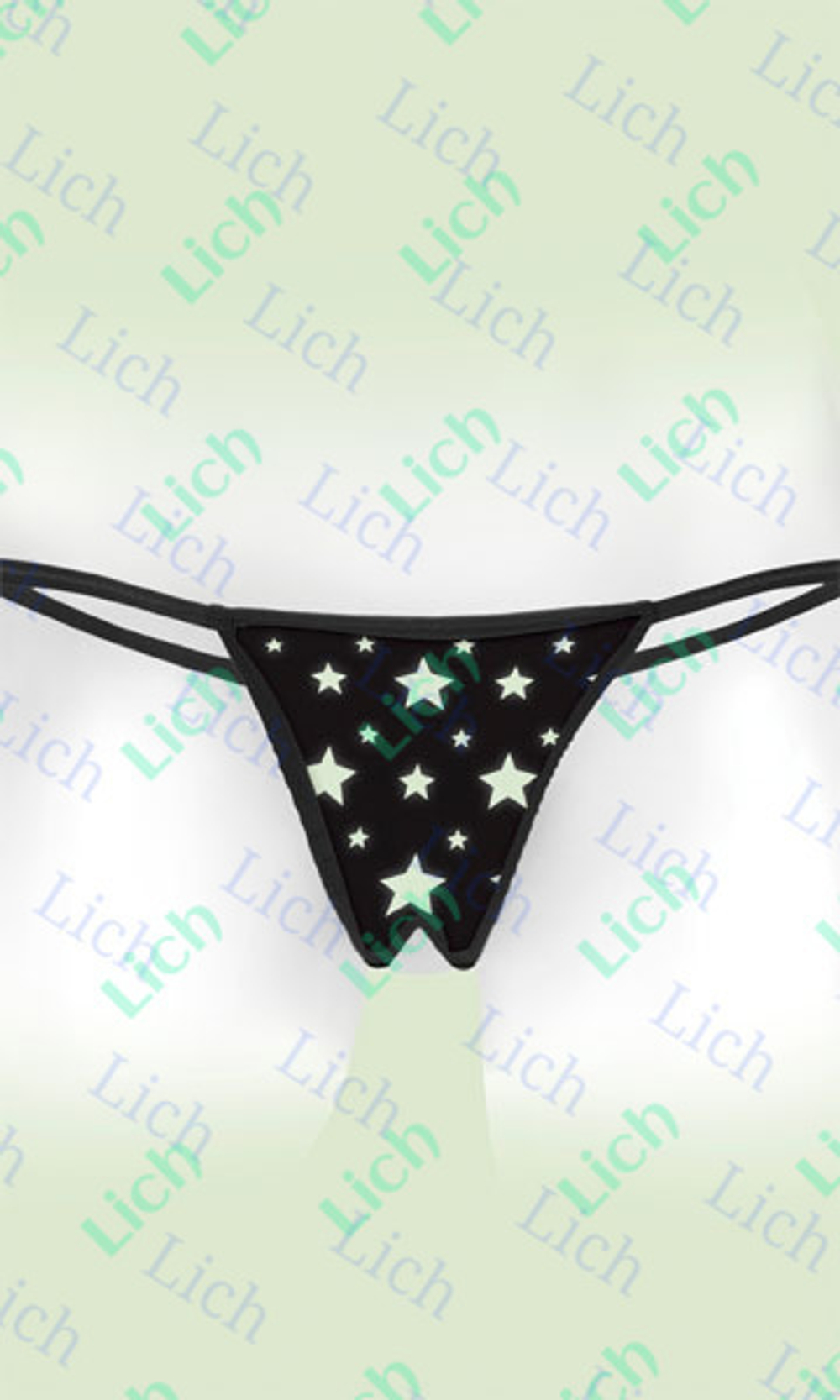 Светящиеся в темноте трусики с минивибратором и пэстсами в виде звездочек