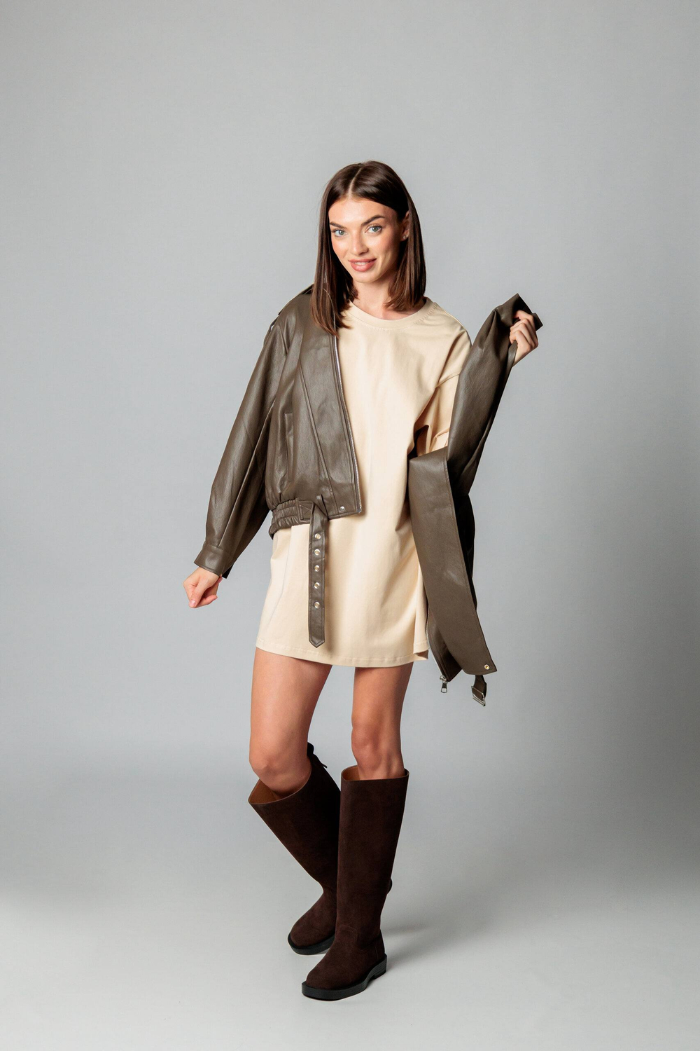 Платье-футболка женская арт. Н-05 цвет "светло- бежевый"